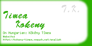 timea kokeny business card