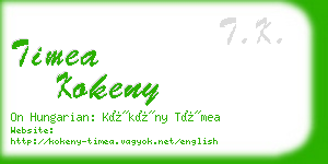 timea kokeny business card